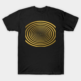 optical illustration gold color T-Shirt